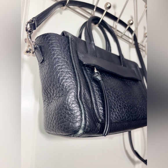 Coach Mini Riley Satchel Black Pebbled Leather Crossbody Bag 27923 - Picture 2 of 16